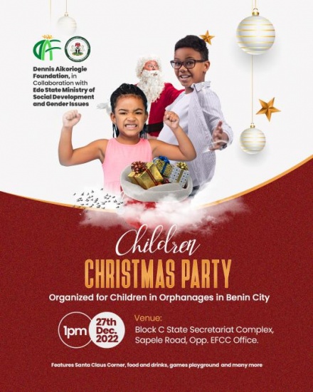 Edo Govt to audit orphanages holds Christmas party